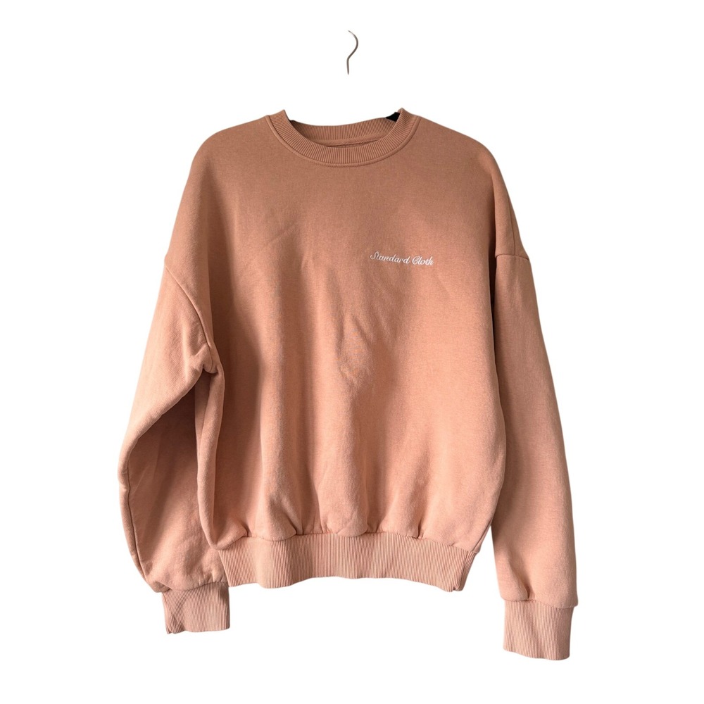 Streetwear Standard Cloth Sweatshirt Small Peach Embroidered‎ Oversized Crewneck